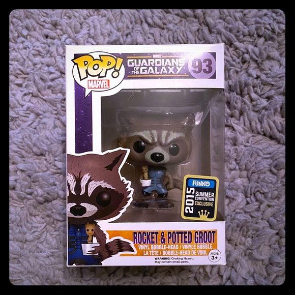 rocket and potted groot funko pop